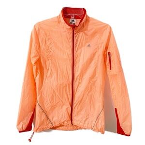 Adidas Adizero Lightweight Nylon Long Sleeve Running Jacket Reflective Stripes